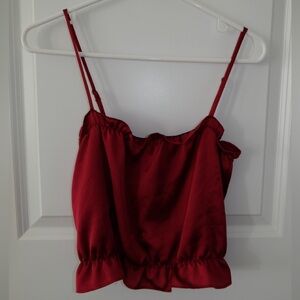 Burgundy Ruffle Tank
